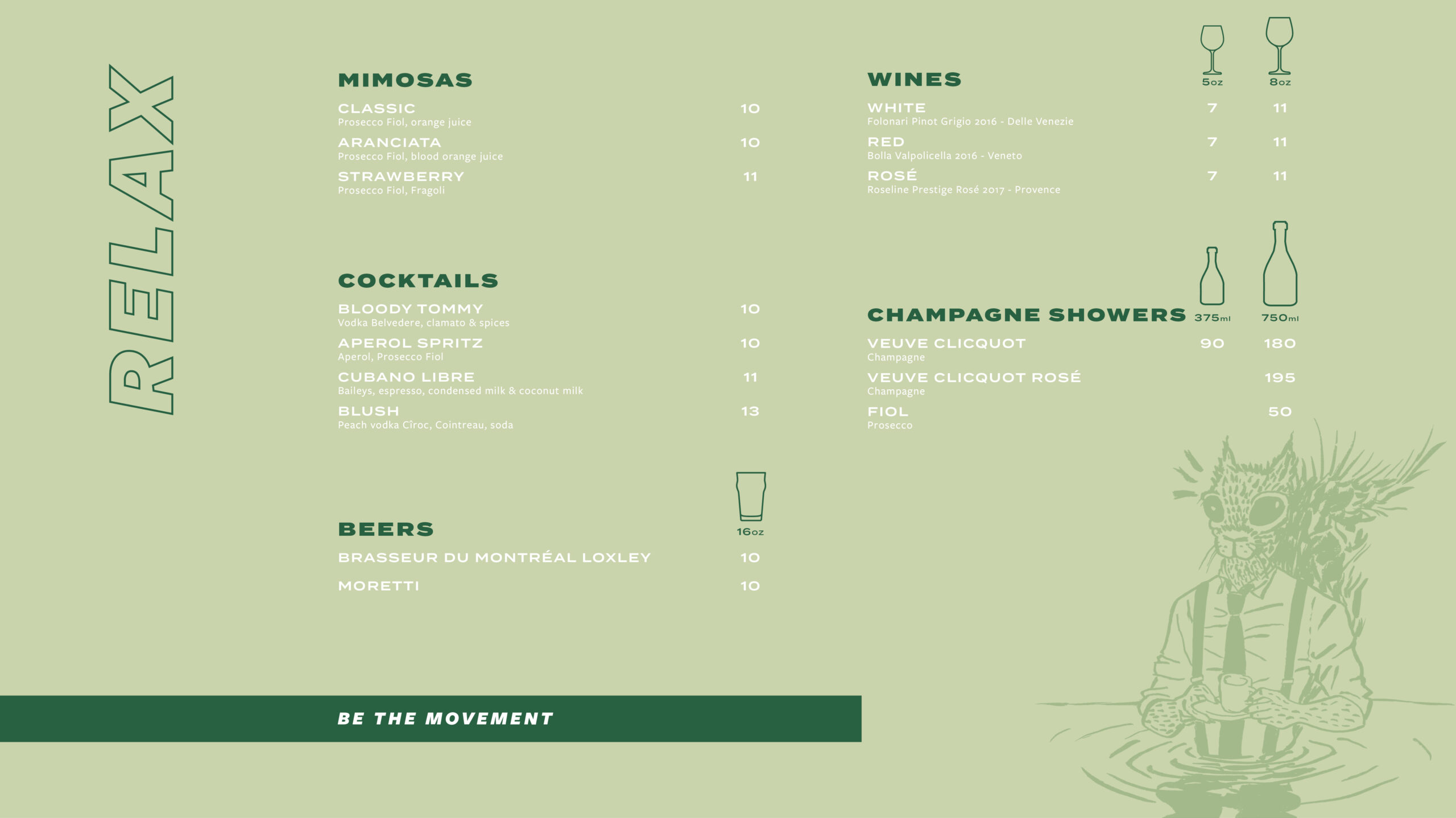 Cocktails menu Mont-Royal