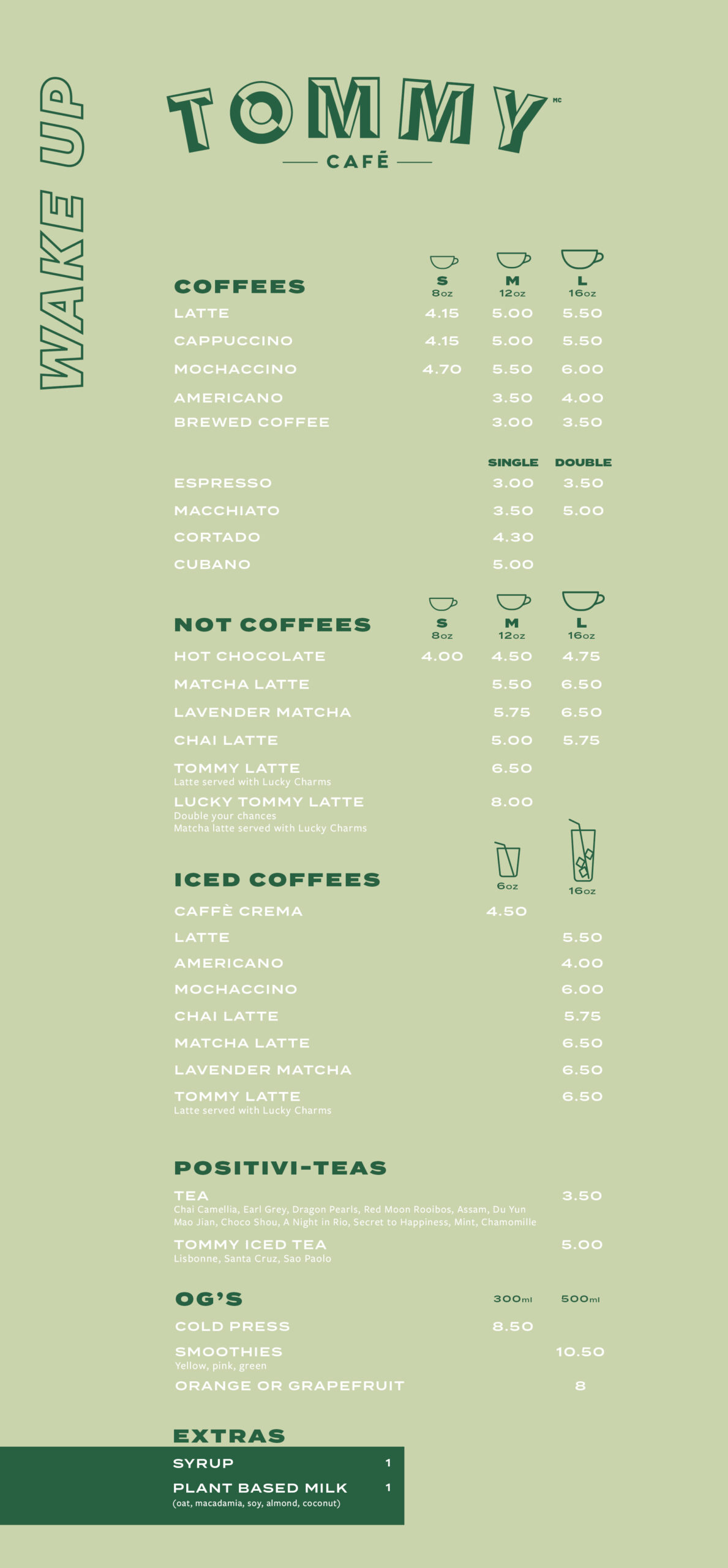 coffee and tea menu Mont-Royal