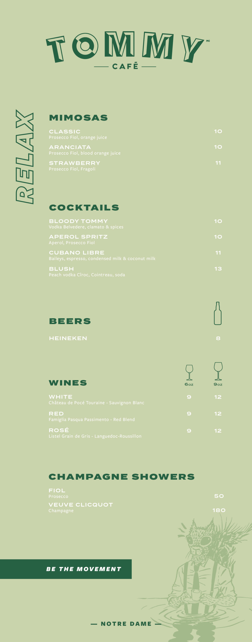 cocktails menu Notre-Dame